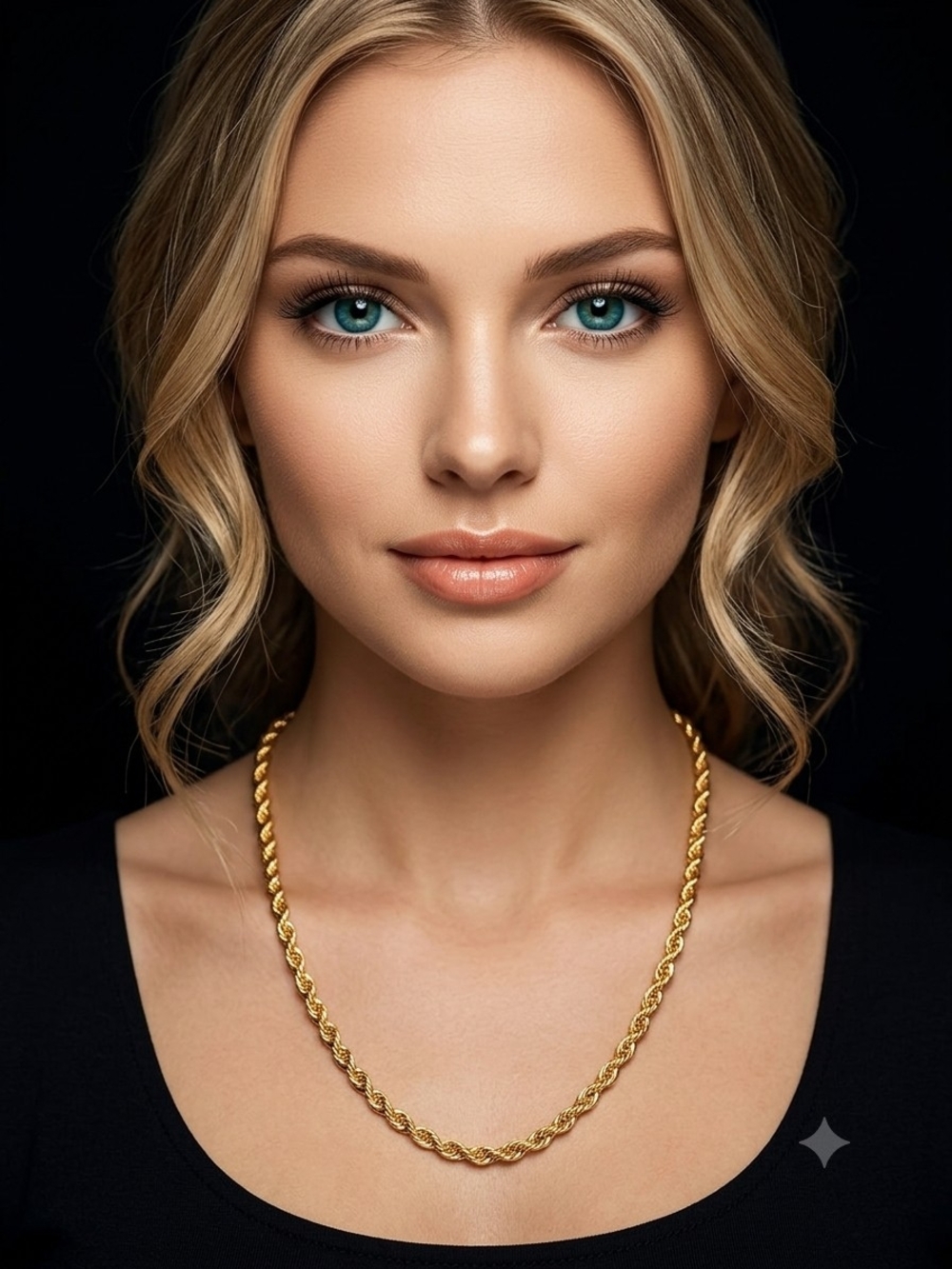 Beautiful New Gold Plated Classic Gold Rope Chain Necklace - Women Jewelry